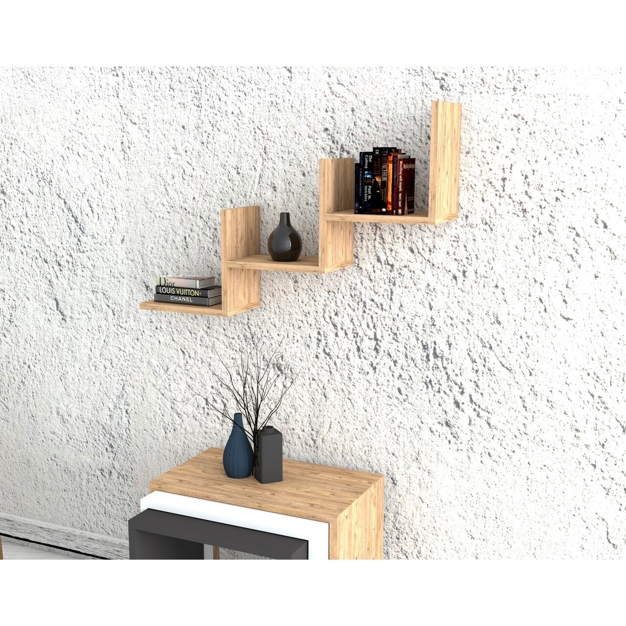 Raft pentru perete Mist, Puqa Design, 90x19,6x60 cm, atlantic - imagine 6